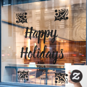 Autocollant Pour Fenêtre Happy Holidays Business Logo Personnalisé