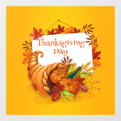 Autocollant Pour Fenêtre Happy Thanksgiving (Feuille)