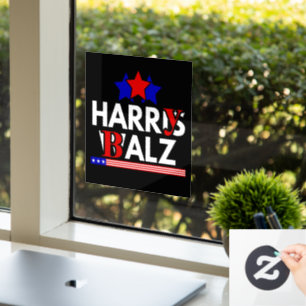 Autocollant Pour Fenêtre Harris Walz 24 Harry Balz 2024 Mème Démocrates