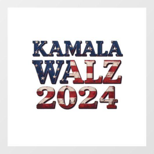 Autocollant Pour Fenêtre Harris Walz Élection 2024 Kamala Tim Waltz (Feuille)