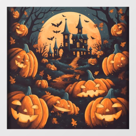 Autocollant Pour Fenêtre Haunted Halloween Cling fenêtre (Feuille)