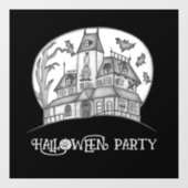 Autocollant Pour Fenêtre Haunted House and Bats Halloween (Feuille)