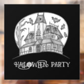 Autocollant Pour Fenêtre Haunted House and Bats Halloween (Feuille 2)
