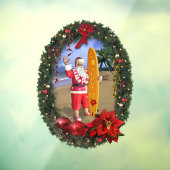 Autocollant Pour Fenêtre Hawaii Père Noël avec Surfboard (Feuille 3)