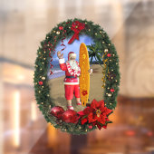 Autocollant Pour Fenêtre Hawaii Père Noël avec Surfboard (Feuille 2)