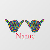 Autocollant Pour Fenêtre Hawaiian Shaka Psychedelic Thunder_Cove (Feuille)