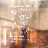 Autocollant Pour Fenêtre Hearts White Weddings Celebrating Love Romance (Feuille 2)