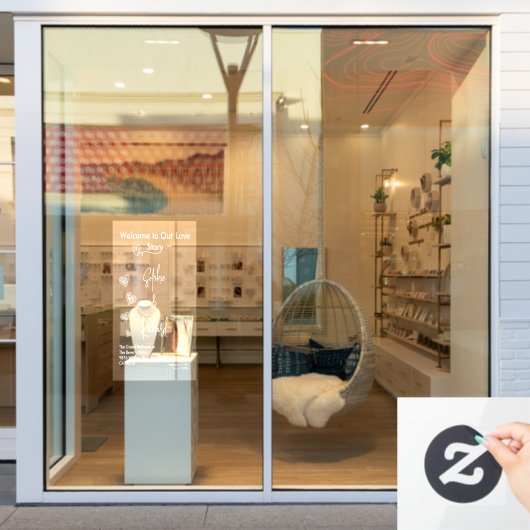 Autocollant Pour Fenêtre Hearts White Weddings Celebrating Love Romance (Vitrine du magasin)