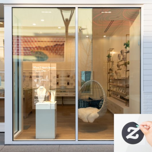 Autocollant Pour Fenêtre Hearts White Weddings Celebrating Love Romance (Vitrine du magasin)