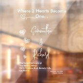 Autocollant Pour Fenêtre Hearts White Weddings Celebrating Love Romance (Feuille 2)