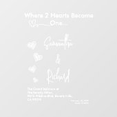 Autocollant Pour Fenêtre Hearts White Weddings Celebrating Love Romance (Feuille)