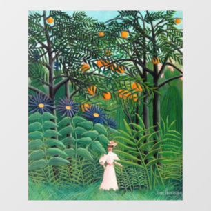 Autocollant Pour Fenêtre Henri Rousseau - Femme marchant dans une forêt exo