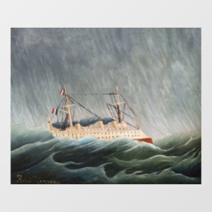 Autocollant Pour Fenêtre Henri Rousseau - Le navire dans la tempête