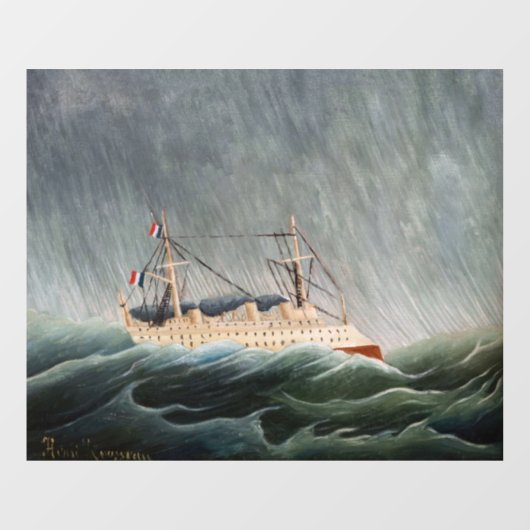 Autocollant Pour Fenêtre Henri Rousseau - Le navire dans la tempête (Feuille)
