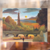 Autocollant Pour Fenêtre Henri Rousseau - Seine et Tour Eiffel au coucher d (Feuille 2)