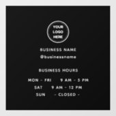 Autocollant Pour Fenêtre Heure D'Ouverture Avec Logo Black Business Heures (Feuille)