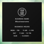 Autocollant Pour Fenêtre Heure D'Ouverture Avec Logo Black Business Heures (Feuille 3)