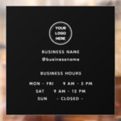 Autocollant Pour Fenêtre Heure D'Ouverture Avec Logo Black Business Heures (Feuille 2)