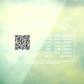 Autocollant Pour Fenêtre Heure d'ouverture du bureau rétro, fenêtre Code QR (Feuille 3)