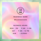 Autocollant Pour Fenêtre Heure D'Ouverture Holographique Avec Logo Heures D (Feuille 3)