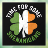 Autocollant Pour Fenêtre Heure pour certains Shenanigans Clover St Patrick' (Feuille 3)