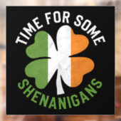 Autocollant Pour Fenêtre Heure pour certains Shenanigans Clover St Patrick' (Feuille 2)