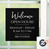 Autocollant Pour Fenêtre Heures D'Accueil D'Affaires (Maison)