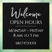 Autocollant Pour Fenêtre Heures D'Accueil D'Affaires (Feuille 3)