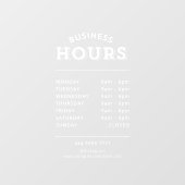 Autocollant Pour Fenêtre Heures d'affaires blanches simples et professionne (Feuille)