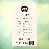 Autocollant Pour Fenêtre Heures D'Affaires Personnalisées Avec Logo Et Code (Feuille 3)
