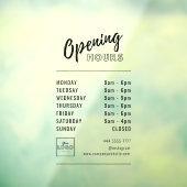 Autocollant Pour Fenêtre Heures d'affaires professionnelles simples Noir av (Feuille 3)