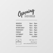 Autocollant Pour Fenêtre Heures d'affaires professionnelles simples Noir av (Feuille)