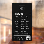 Autocollant Pour Fenêtre Heures de bureau avec votre logo QR Code Store per (Feuille 2)