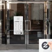 Autocollant Pour Fenêtre Heures de bureau avec votre logo QR Code Store per (Porte de bureau)