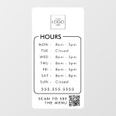 Autocollant Pour Fenêtre Heures de bureau avec votre logo QR Code Store per (Feuille)
