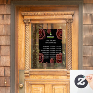 Autocollant Pour Fenêtre Heures d'entreprise personnalisées de marque corpo