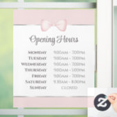 Autocollant Pour Fenêtre Heures d'ouverture à ruban rose Coquette (Maison)