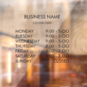 Autocollant Pour Fenêtre Heures d'ouverture Autocollant de fenêtre personna (Feuille 2)