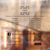 Autocollant Pour Fenêtre Heures d'ouverture avec logo d'entreprise personna (Feuille 2)
