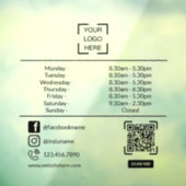 Autocollant Pour Fenêtre Heures d'ouverture avec logo d'entreprise personna (Feuille 3)