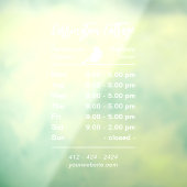 Autocollant Pour Fenêtre Heures D'Ouverture Blanches. Décalage de la fenêtr (Feuille 3)