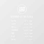 Autocollant Pour Fenêtre Heures d'ouverture blanches simples et minimes (Feuille)