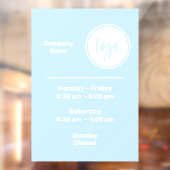 AUTOCOLLANT POUR FENÊTRE HEURES D'OUVERTURE BLEU ET BLANC LOGO D'ENTREPRISE (Feuille 2)