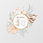 Autocollant Pour Fenêtre Heures d'ouverture Bouquet Beige et Menthe Autocol (Feuille)