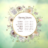 Autocollant Pour Fenêtre Heures d'ouverture cercle de fleurs séchées Autoco (Feuille 3)