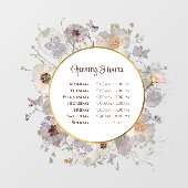 Autocollant Pour Fenêtre Heures d'ouverture cercle de fleurs séchées Autoco (Feuille)