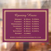 Autocollant Pour Fenêtre Heures d'ouverture classiques de l'entreprise Plum (Feuille 2)