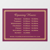 Autocollant Pour Fenêtre Heures d'ouverture classiques de l'entreprise Plum (Feuille)