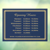 Autocollant Pour Fenêtre Heures d'Ouverture Classiques Entreprise Bleu Mari (Feuille 3)