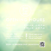 Autocollant Pour Fenêtre Heures d'ouverture Code QR Logo Coordonnées Blanc (Feuille 3)